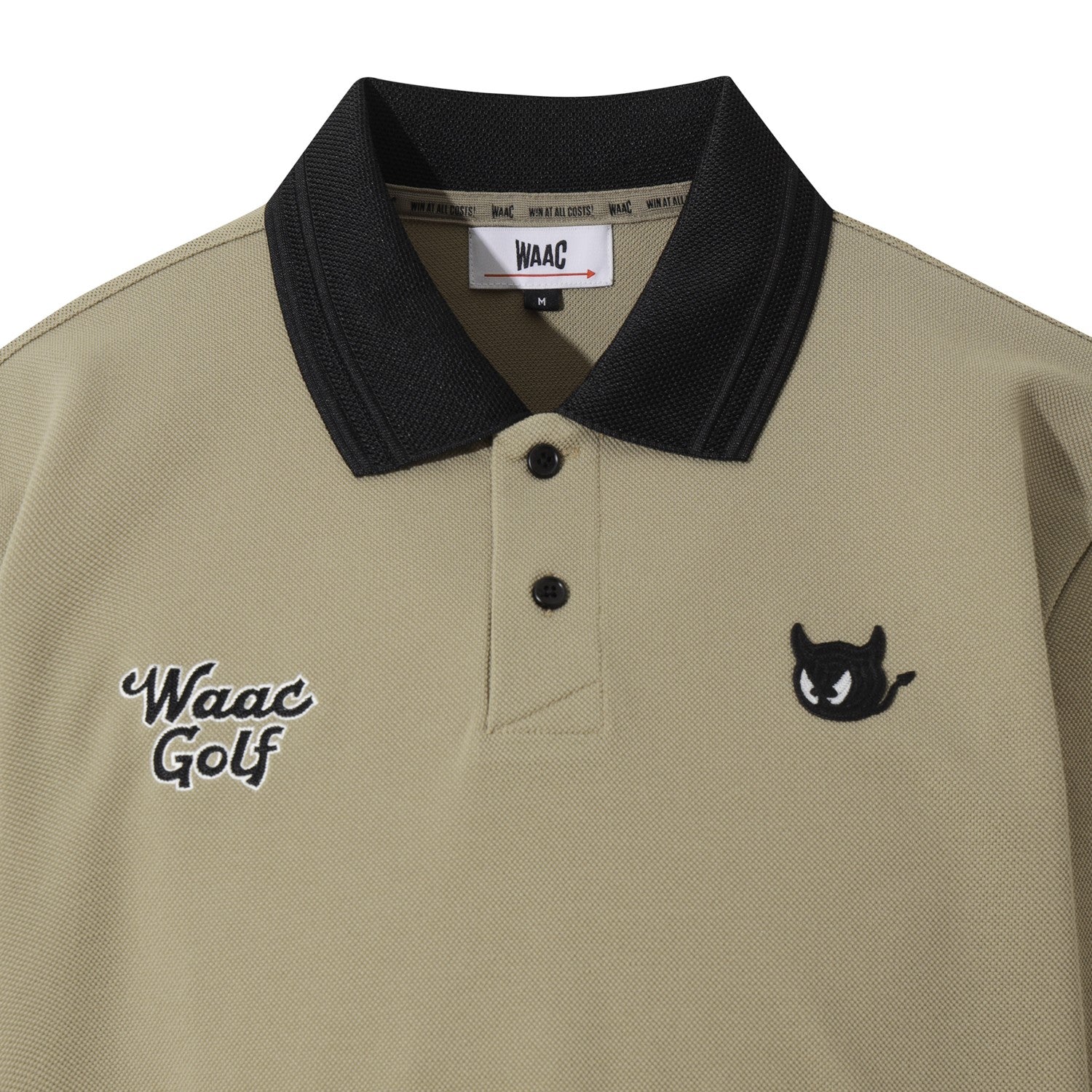 MEN リブカラーポロシャツ ベージュ