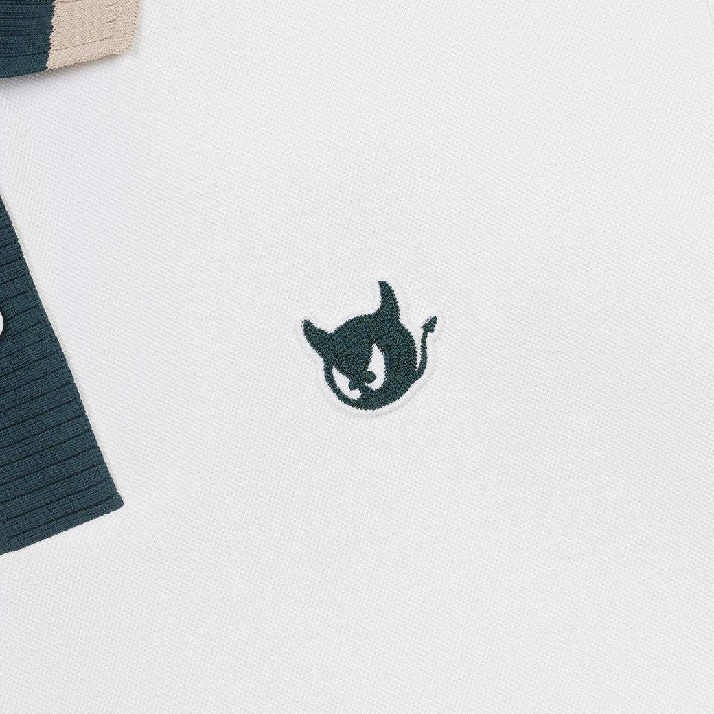 MEN WAACKYピケポロシャツ アイボリー