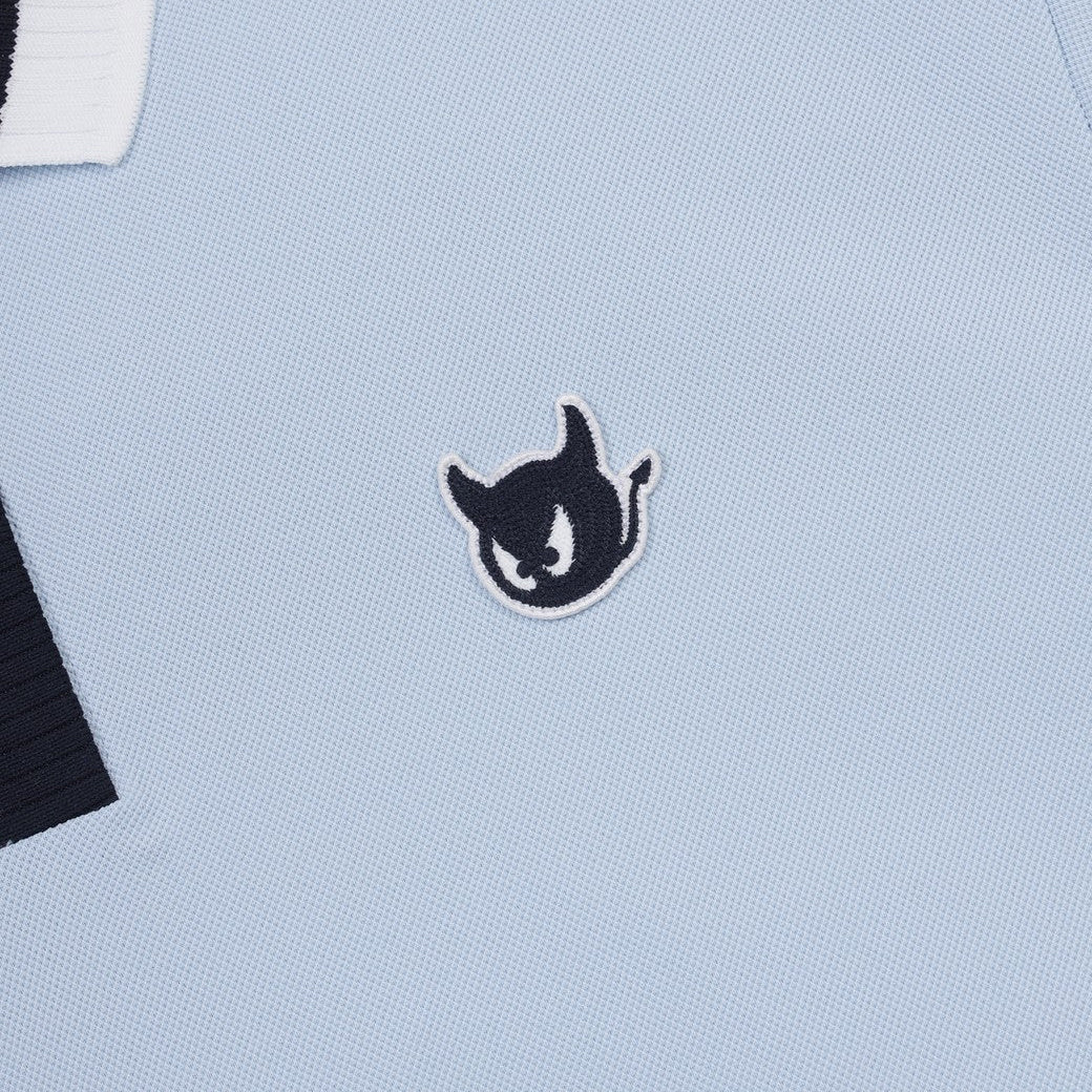 MEN WAACKYピケポロシャツ ライトブルー