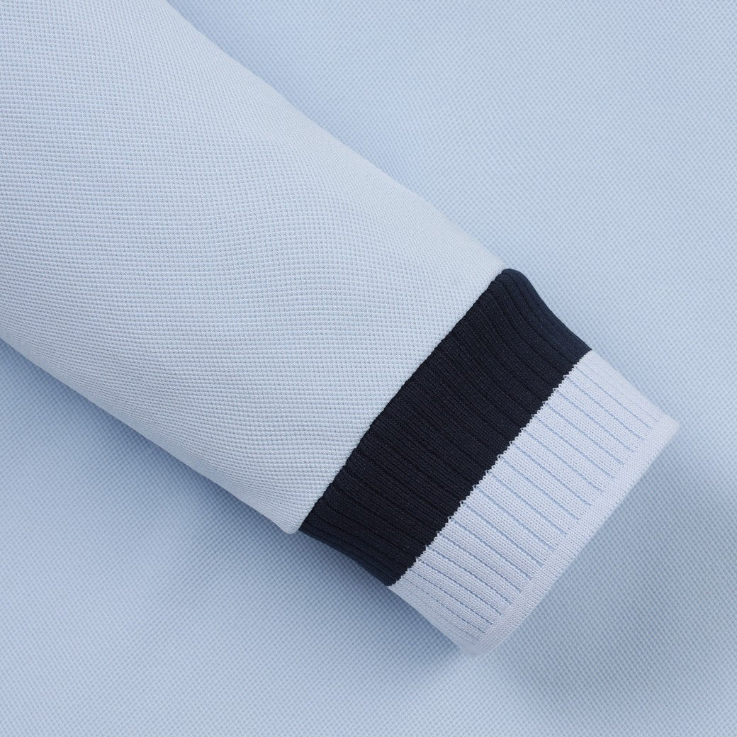 MEN WAACKYピケポロシャツ ライトブルー