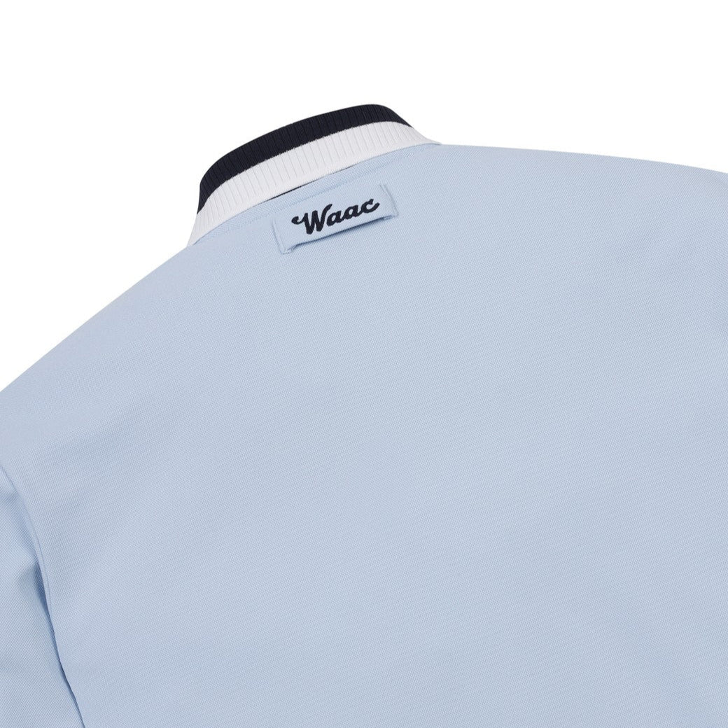 MEN WAACKYピケポロシャツ ライトブルー