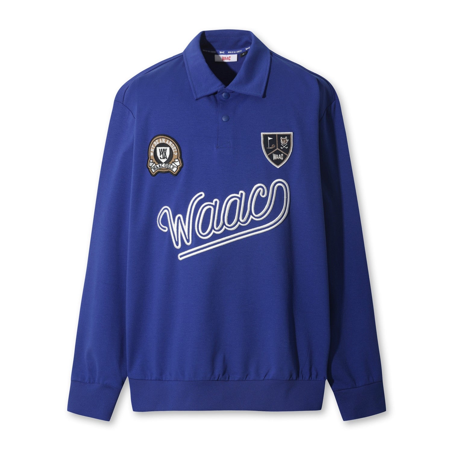 MEN ルーズフィット ポロスウェットシャツ ブルー