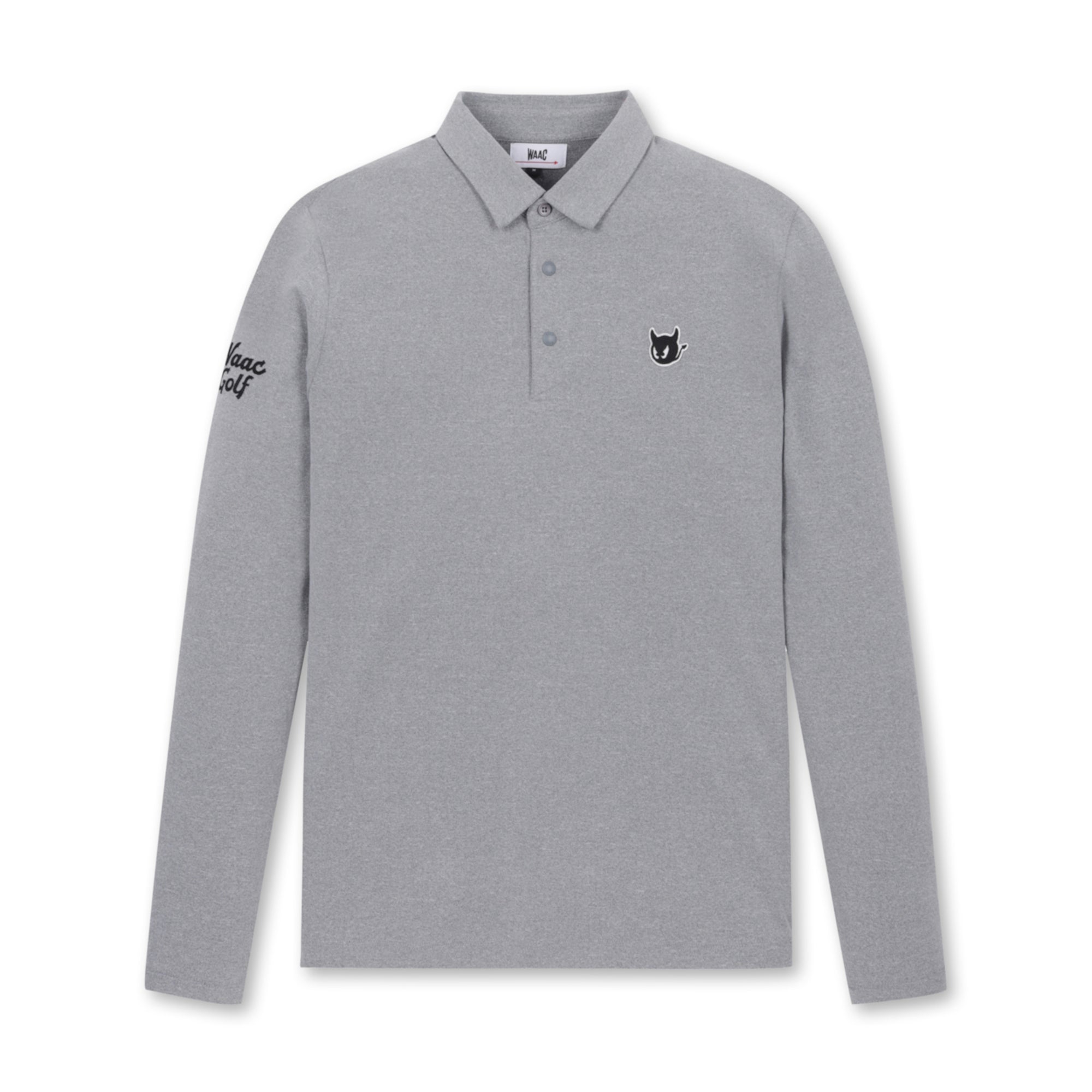 MENS ベーシック長袖ポロシャツ グレー/072344010