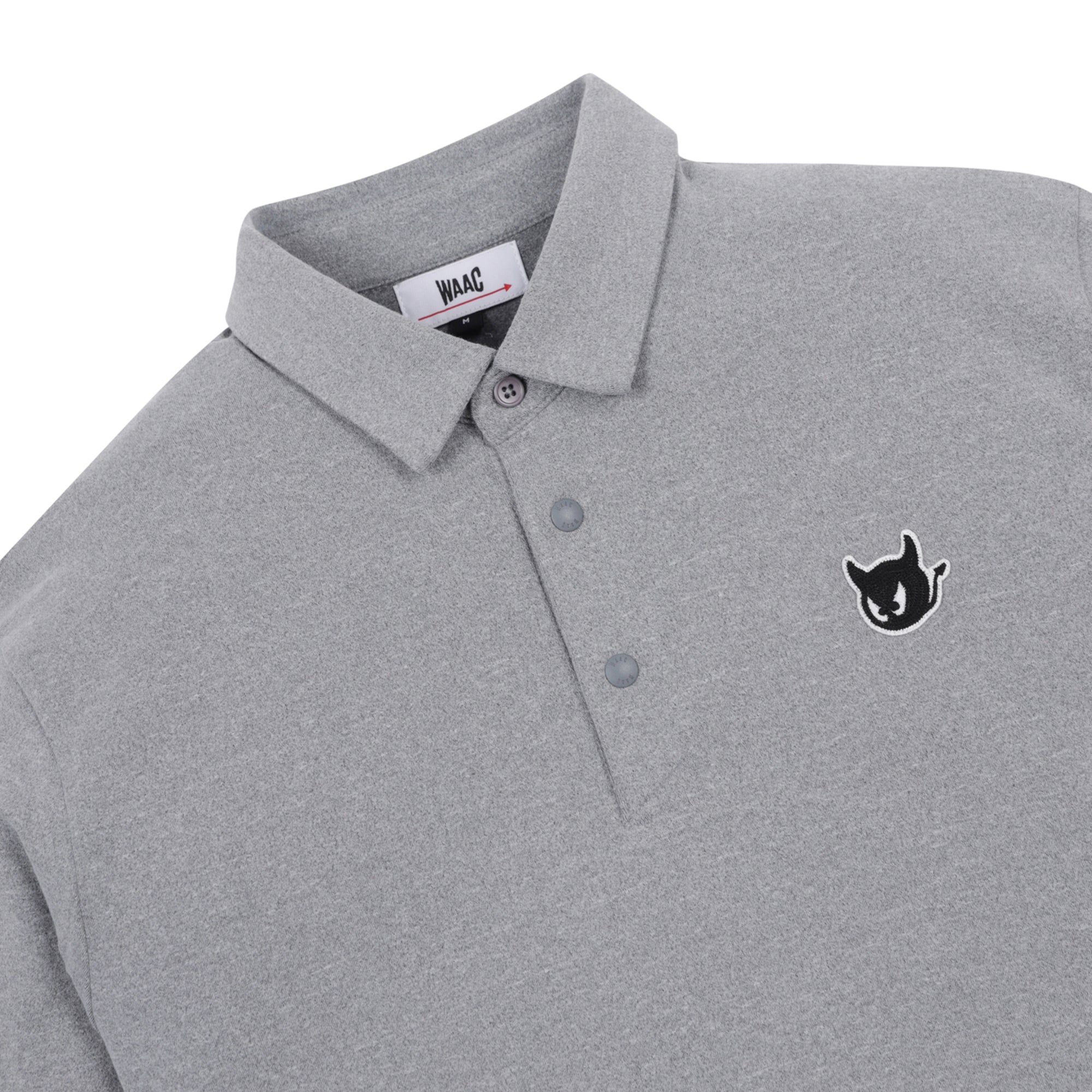 MENS ベーシック長袖ポロシャツ グレー/072344010