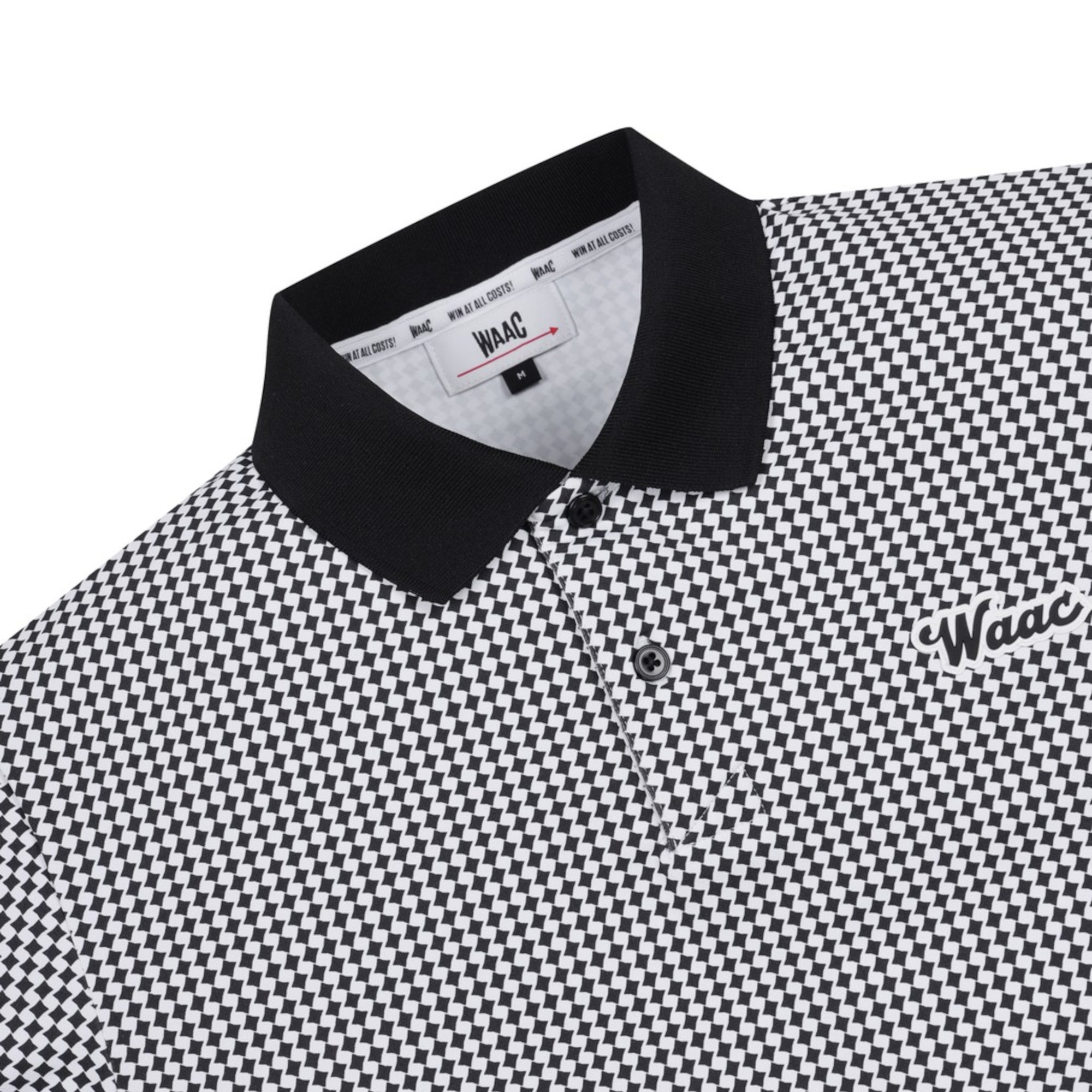 MENS アーガイルパターン半袖ポロシャツ ブラック/072344000