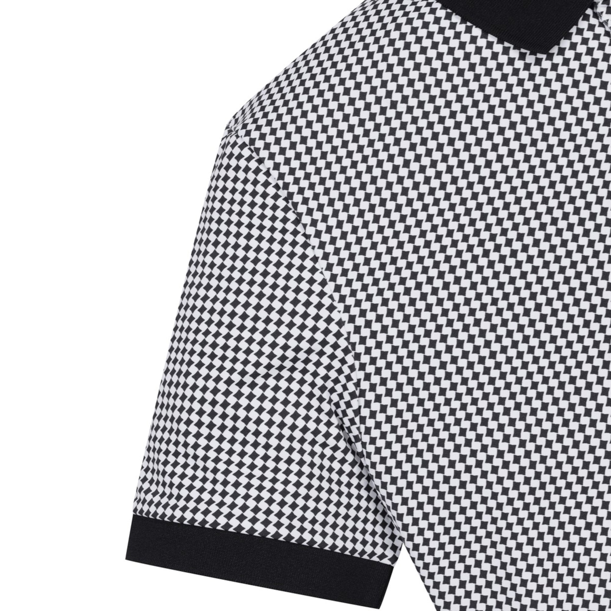 MENS アーガイルパターン半袖ポロシャツ ブラック/072344000