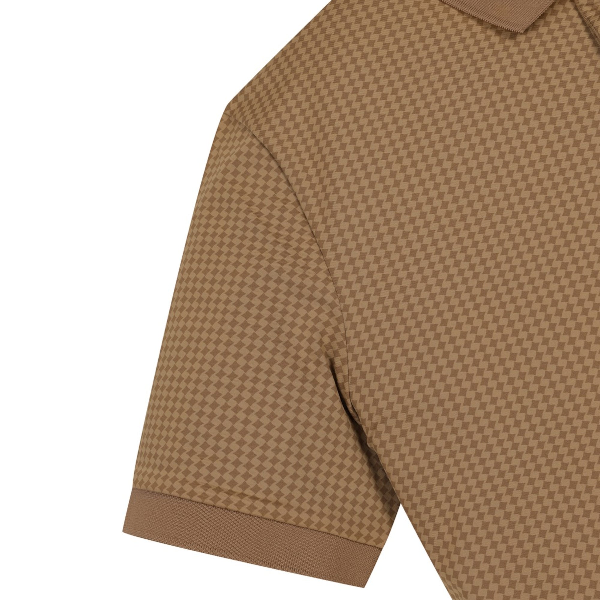 MENS アーガイルパターン半袖ポロシャツ ブラウン/072344000