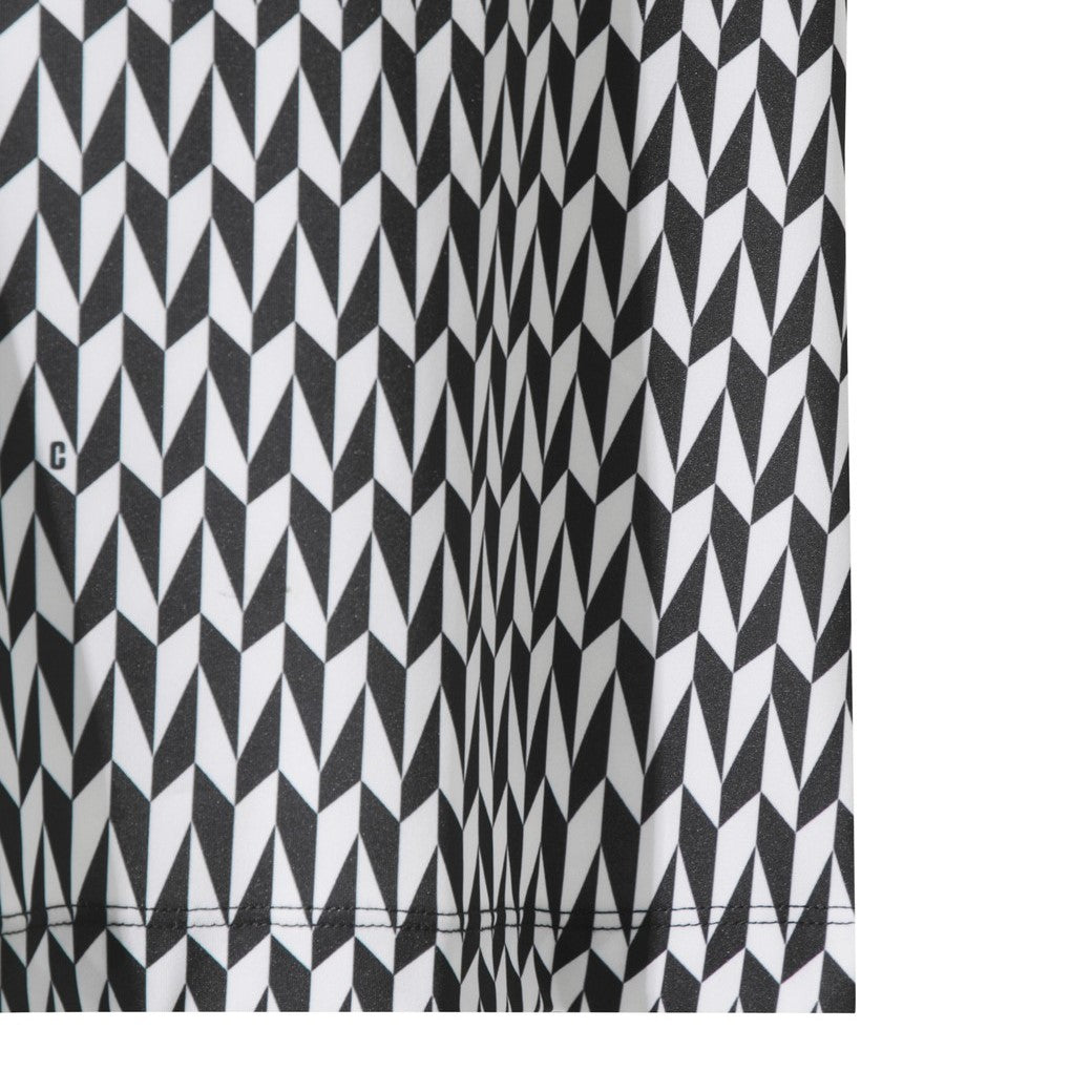 MEN ジオメトリックパターンポロシャツ ブラック