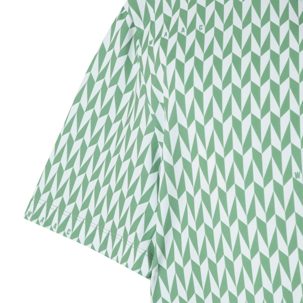 MEN ジオメトリックパターンポロシャツ カーキ