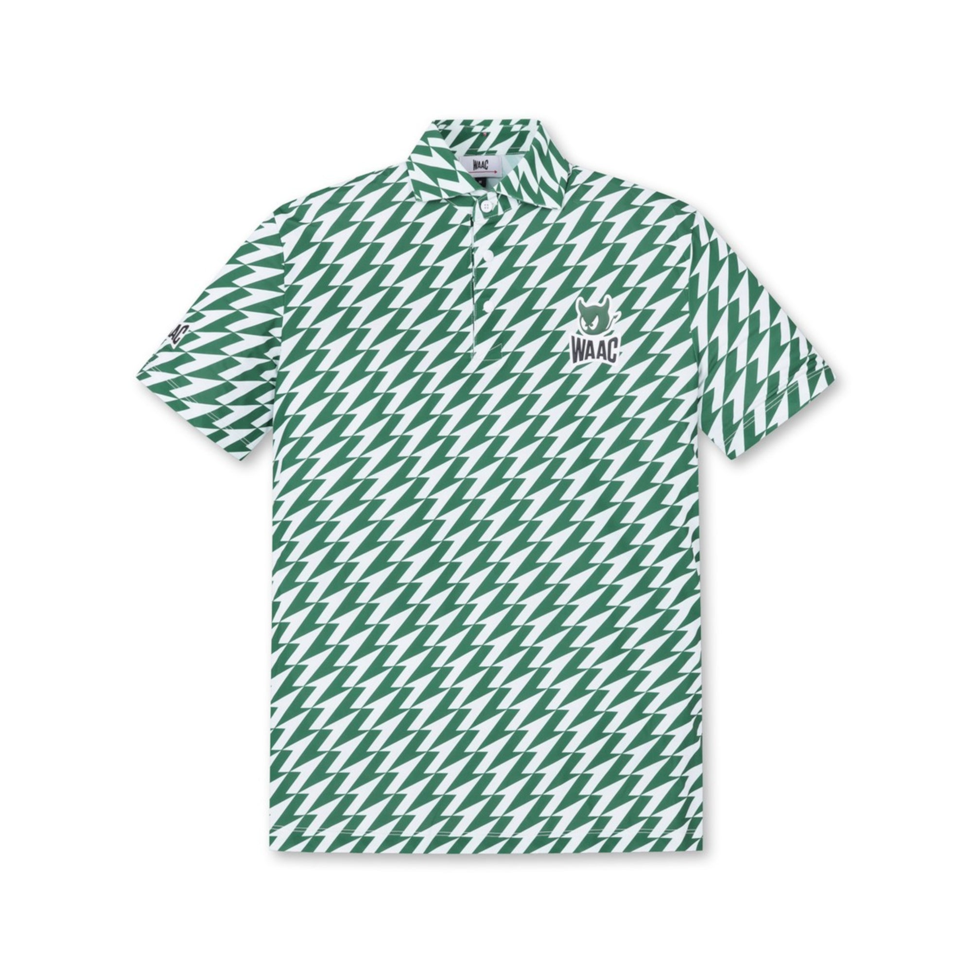 MEN UV ジオメトリックポロシャツ グリーン