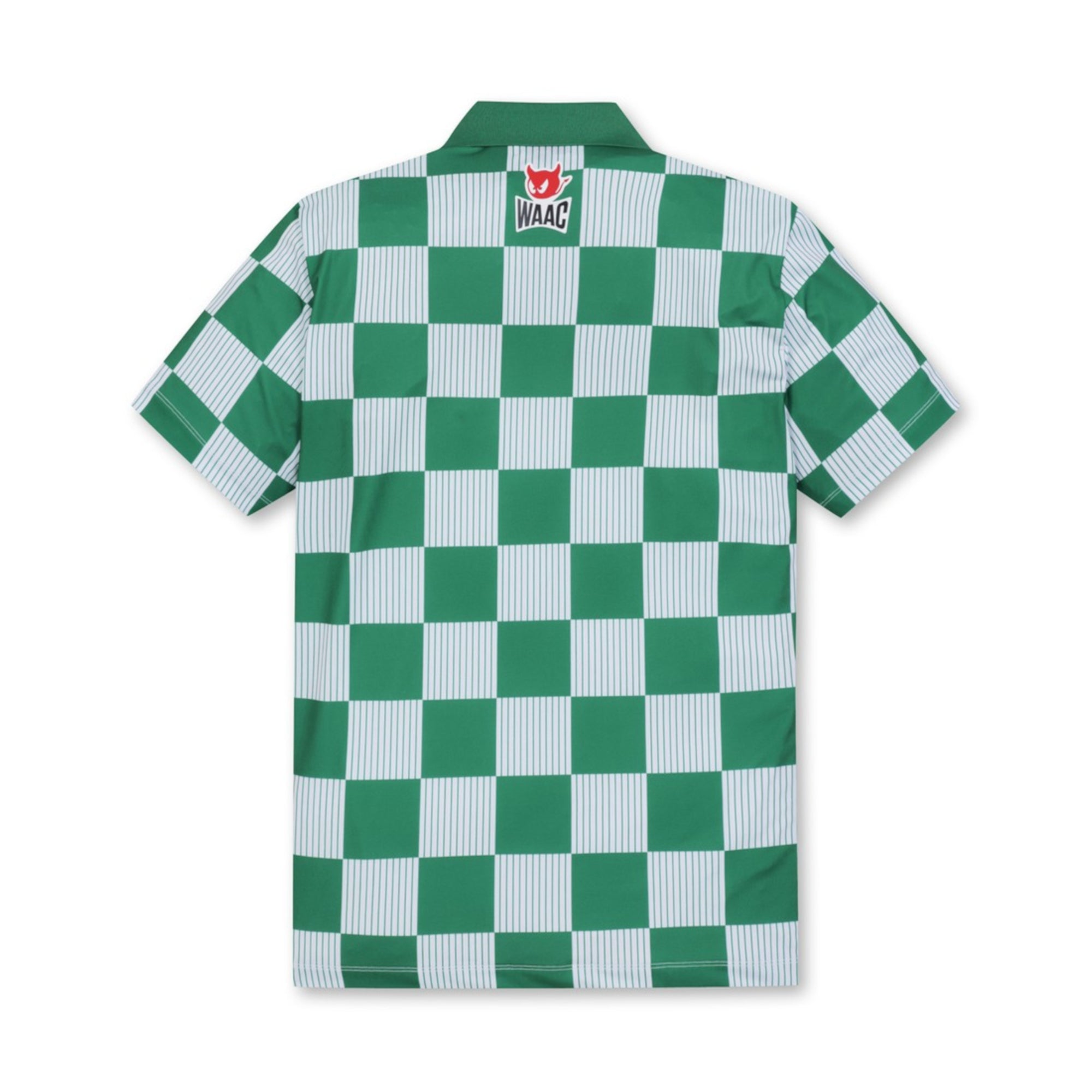 MENS チェッカーパターンポロ グリーン/072342049