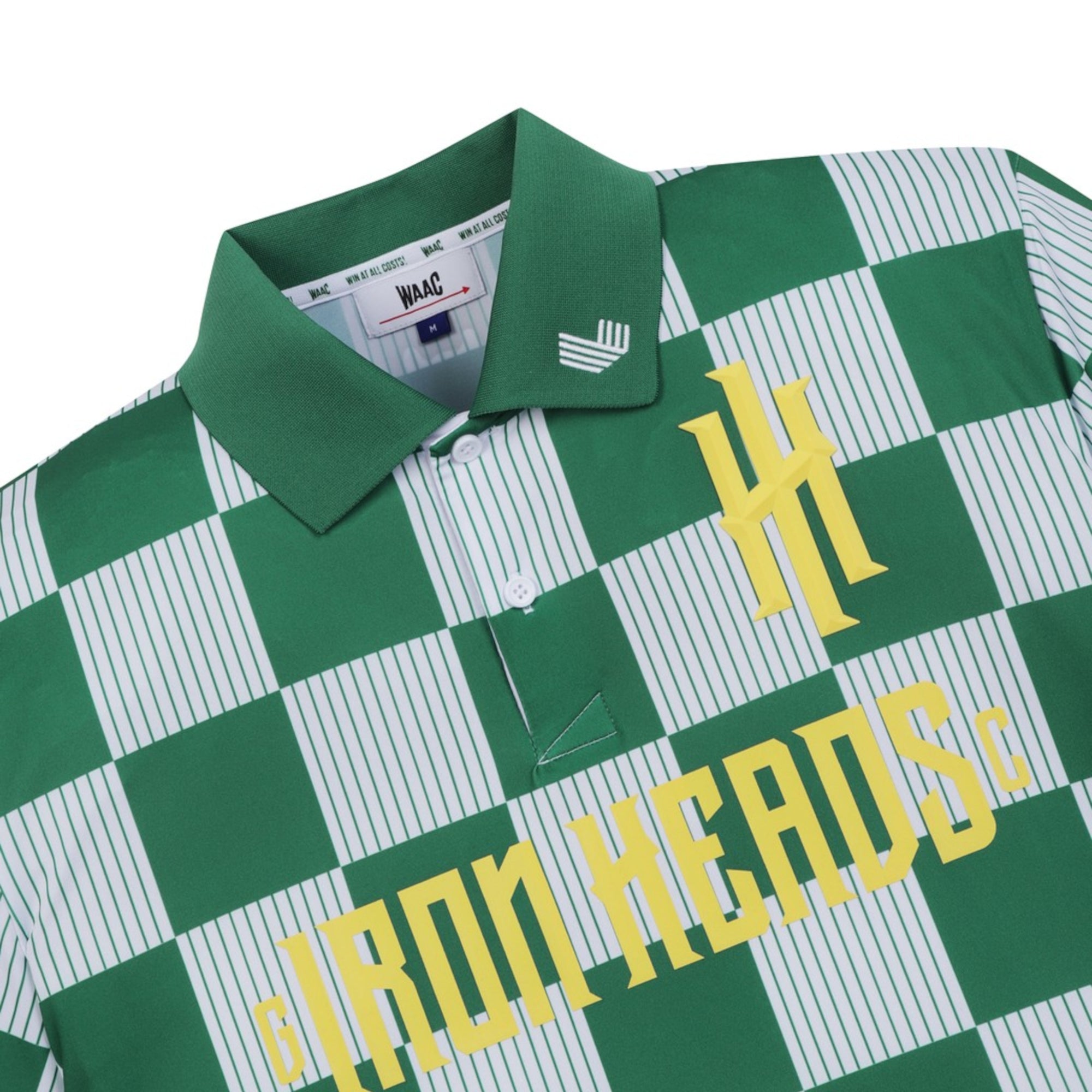 MENS チェッカーパターンポロ グリーン/072342049