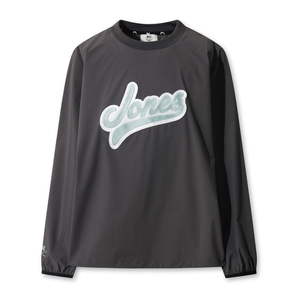 MEN カーブロゴ プルオーバー チャコール