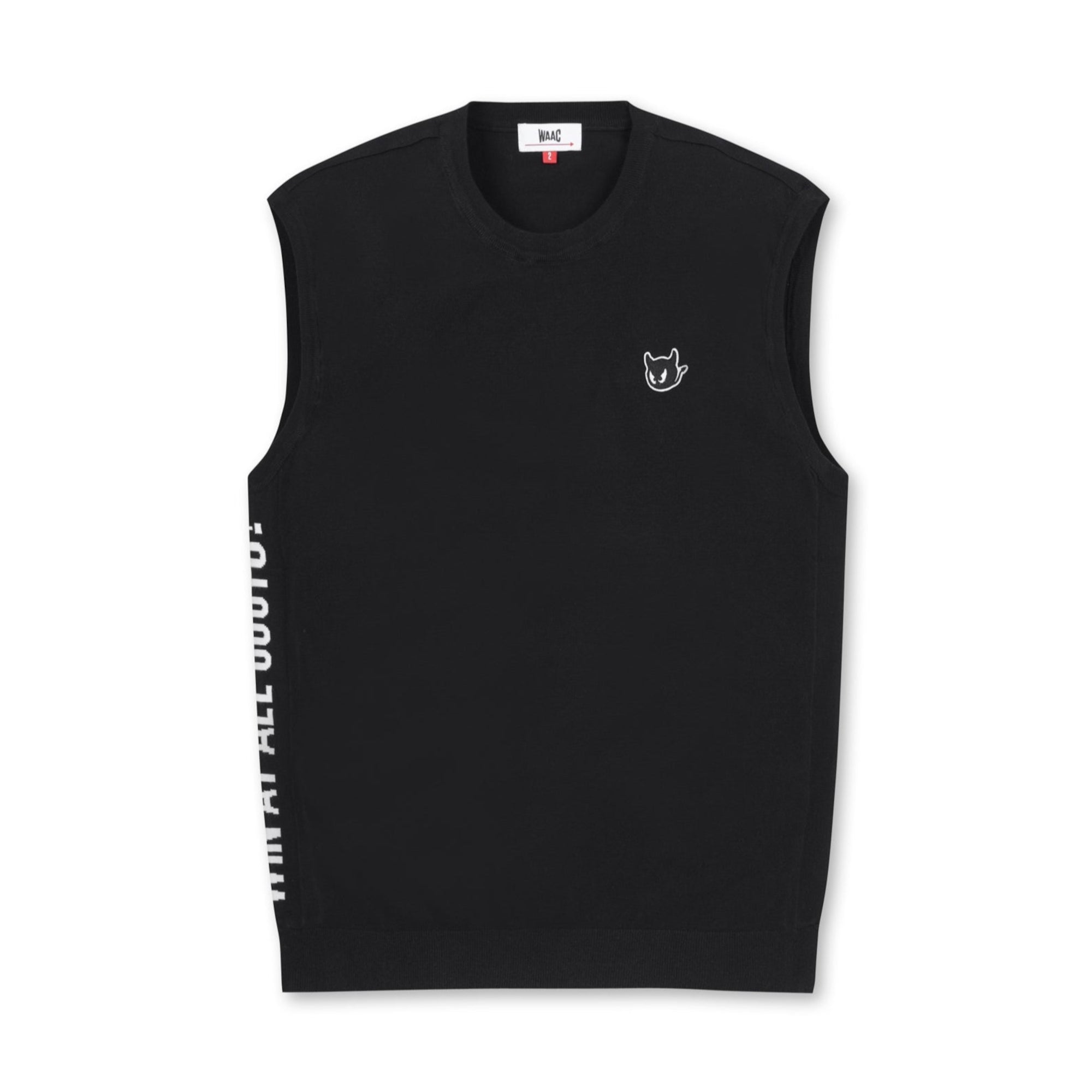 MENS ソリッドラウンドネックベスト ブラック/072334701