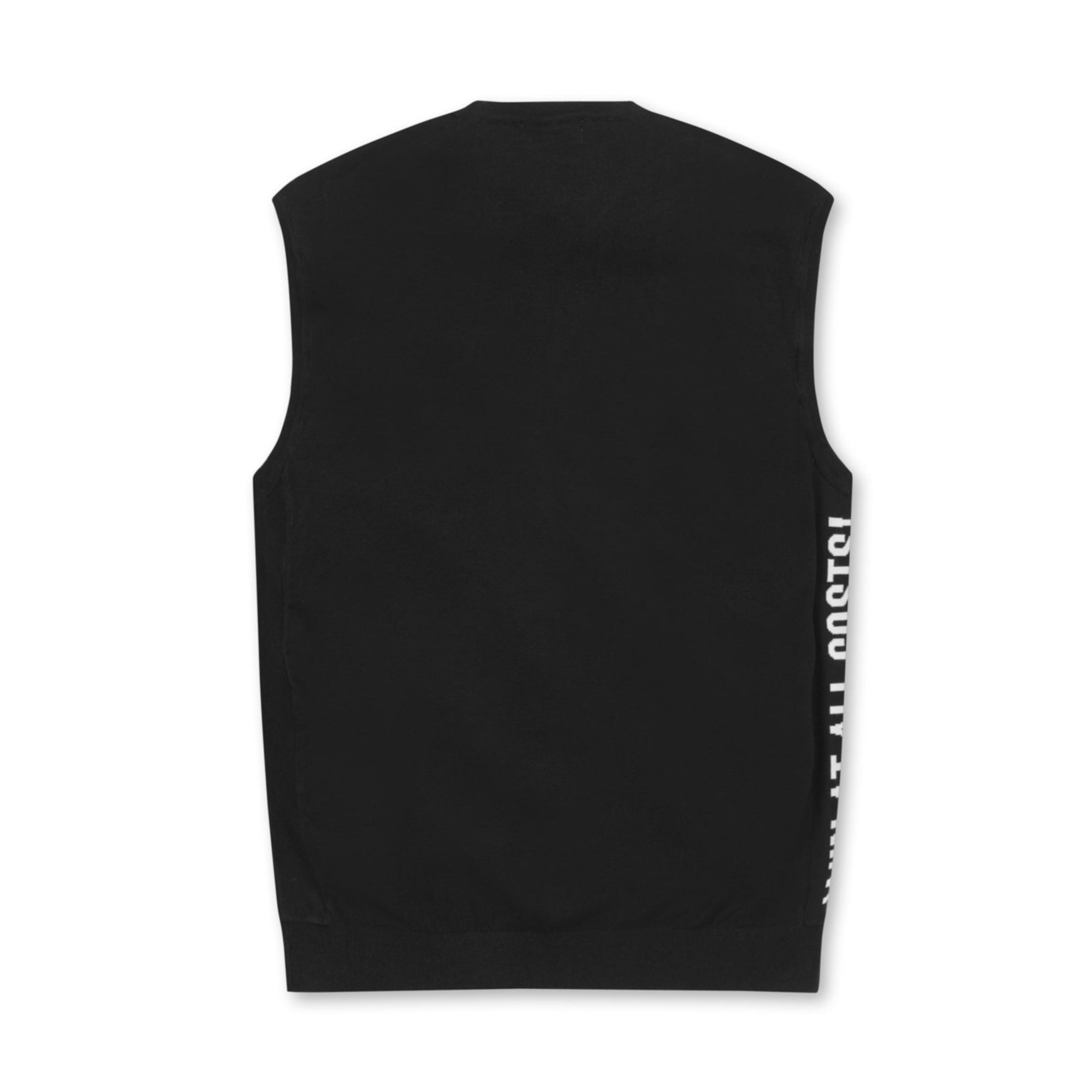 MENS ソリッドラウンドネックベスト ブラック/072334701