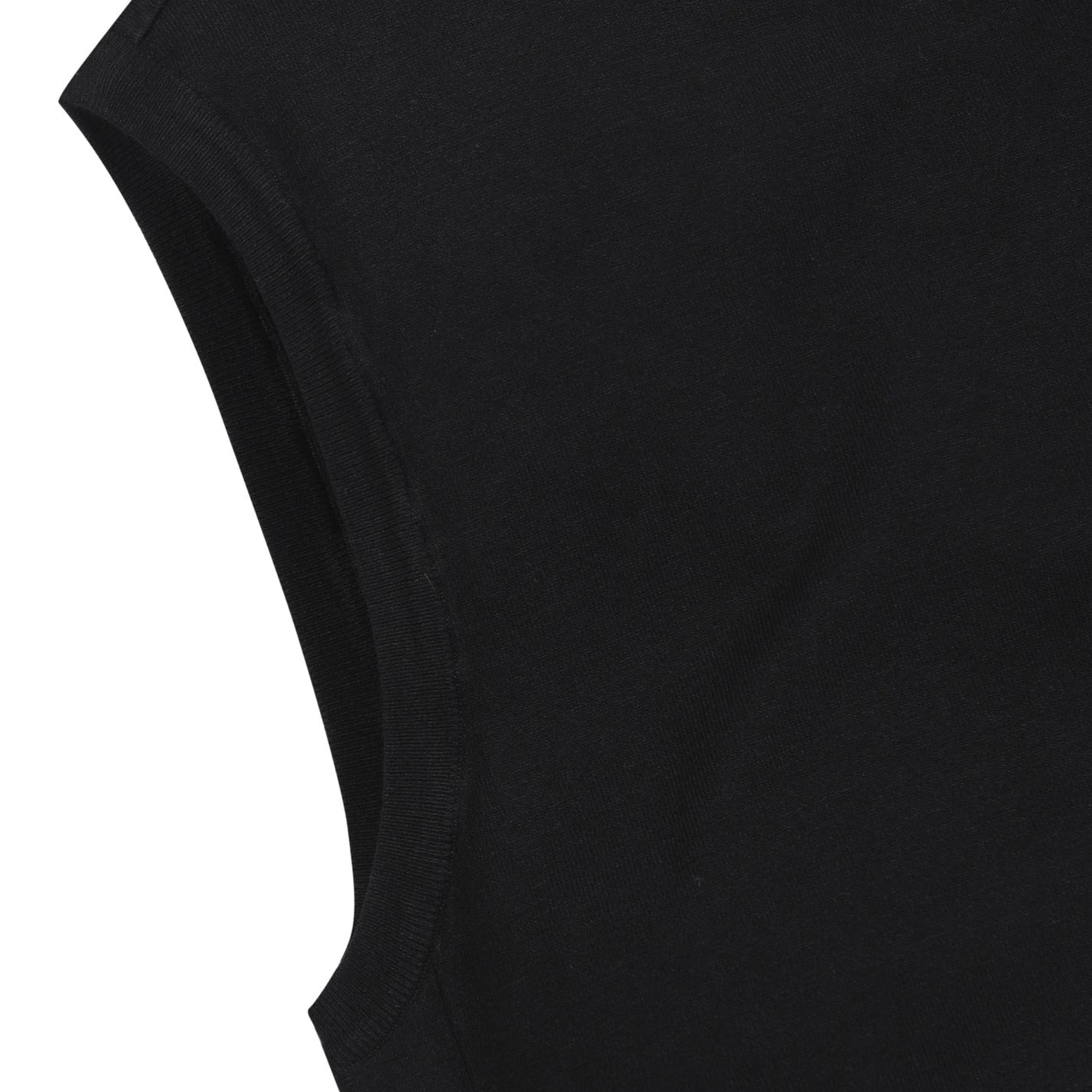 MENS ソリッドラウンドネックベスト ブラック/072334701