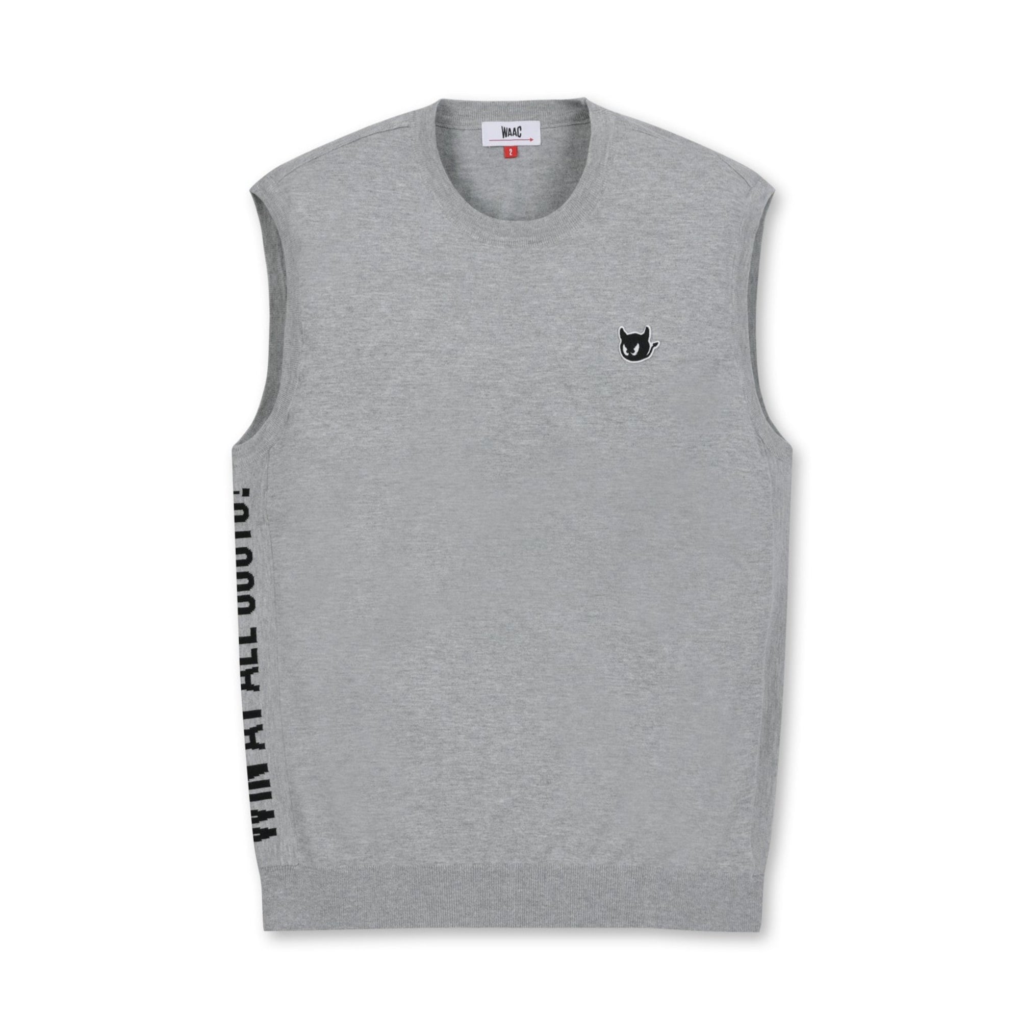 MENS ソリッドラウンドネックベスト グレー/072334701