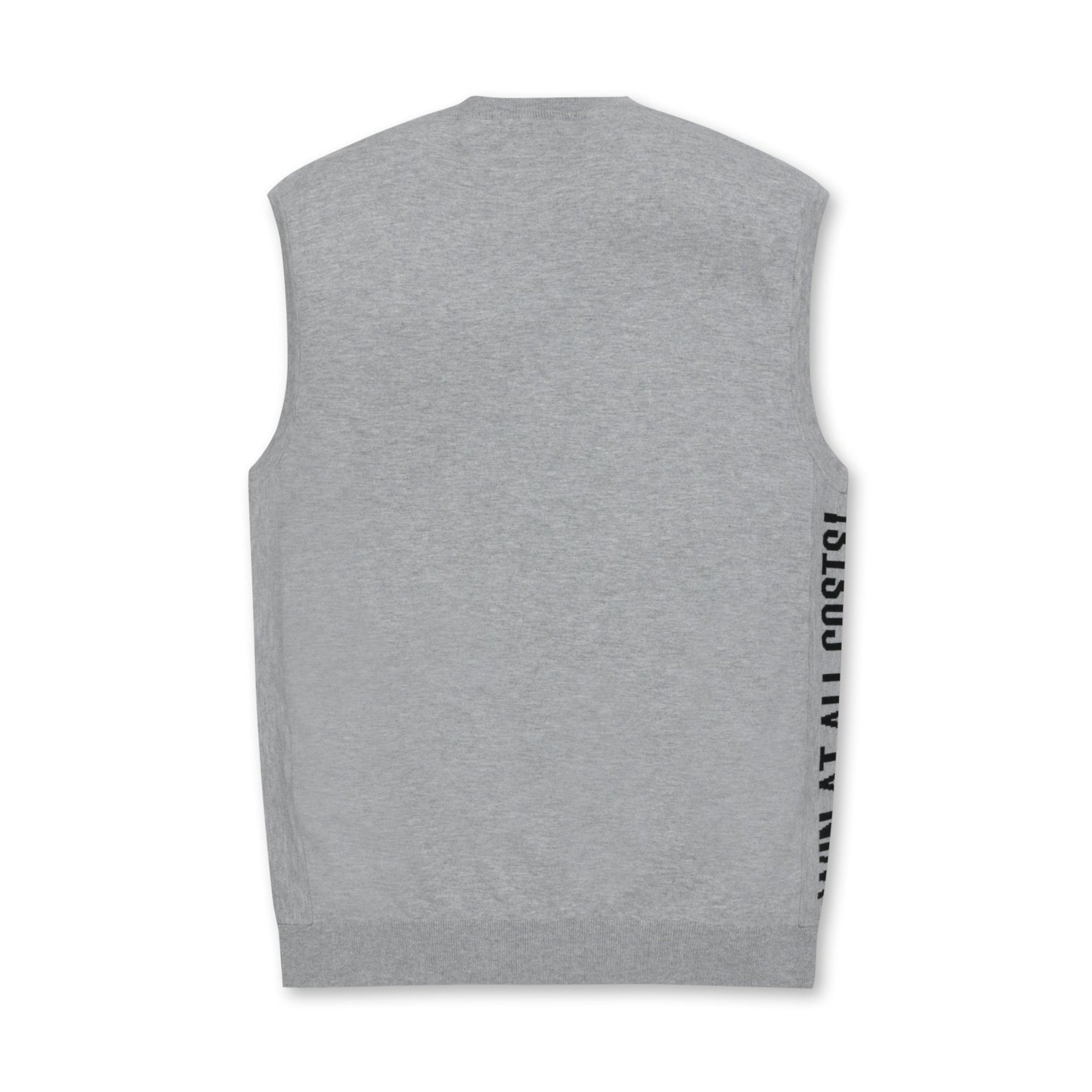 MENS ソリッドラウンドネックベスト グレー/072334701