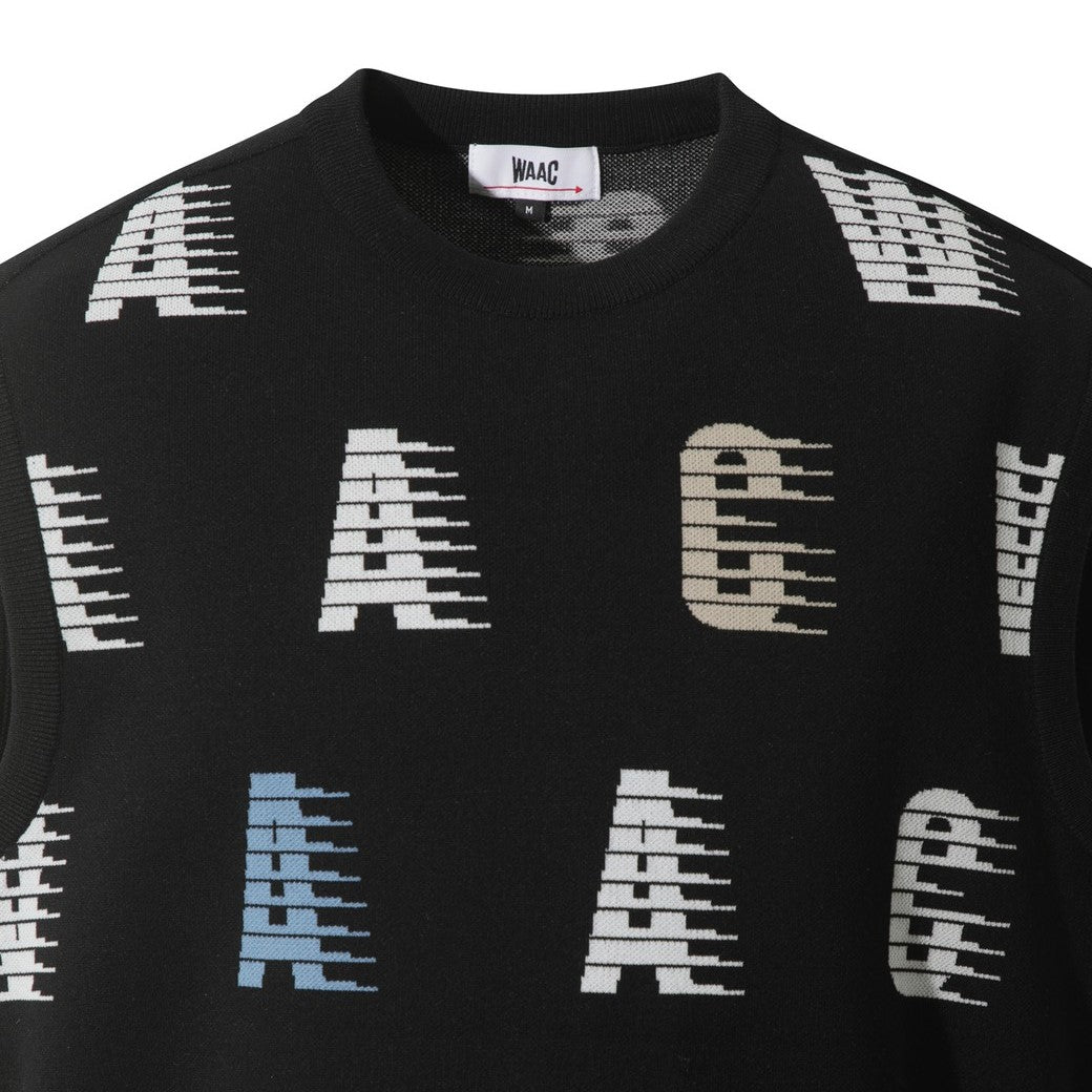 MEN COLORED WAAC ニットベスト ブラック