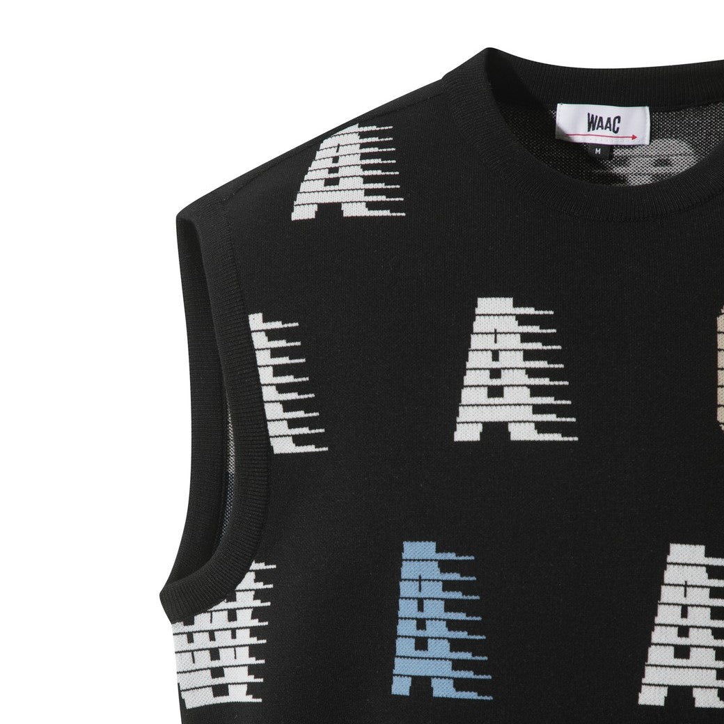 MEN COLORED WAAC ニットベスト ブラック