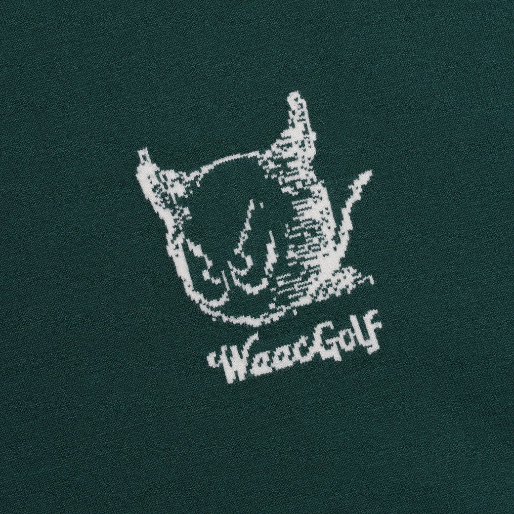 【25SS 新作|WEB限定】MEN DRAWING WAACKYクルーネックニット ダークグリーン
