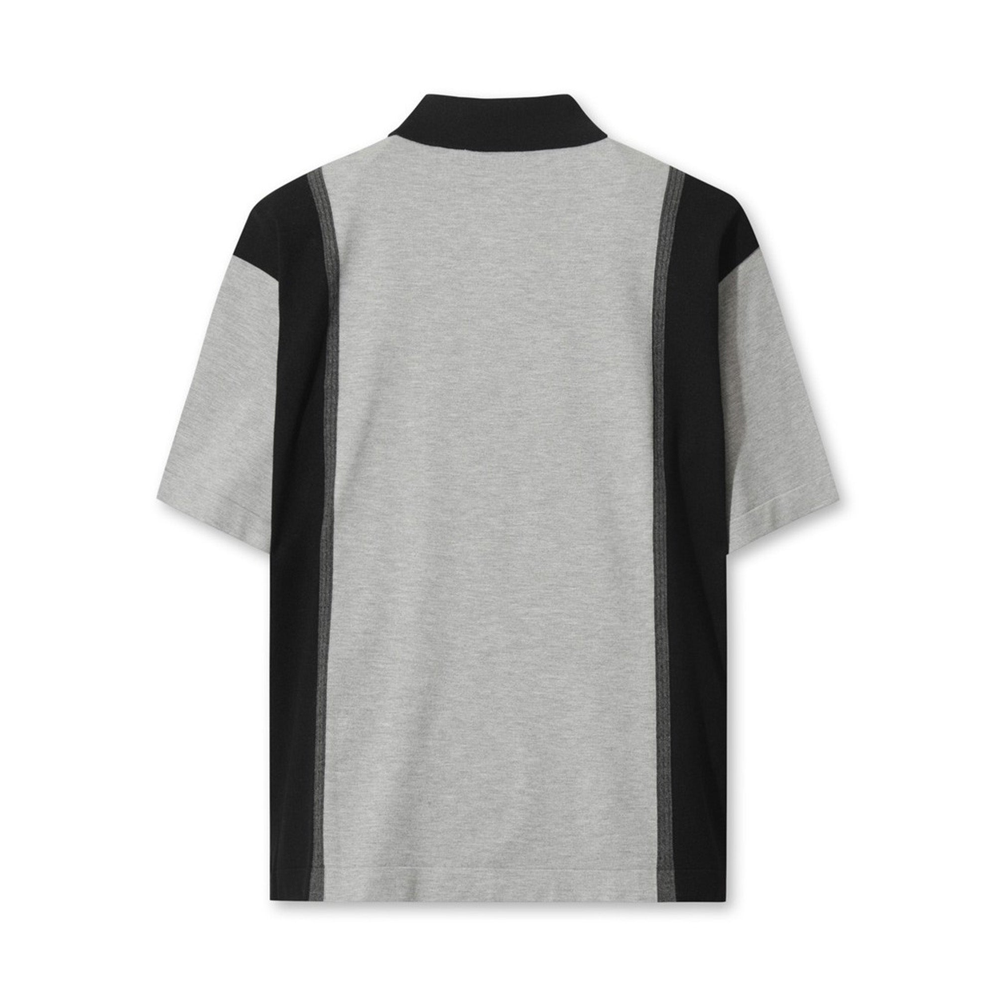 MEN リラックスフィット ニットポロ グレー