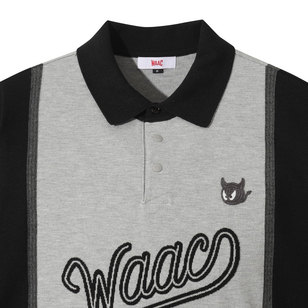 MEN リラックスフィット ニットポロ グレー