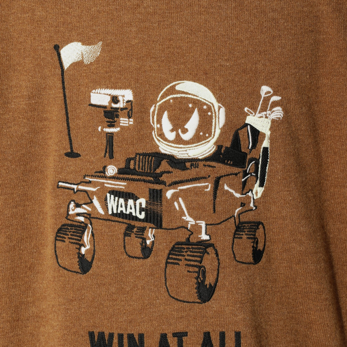 MEN SPACE WAACKY WOOL100 WINDPROOFセーター ブラウン