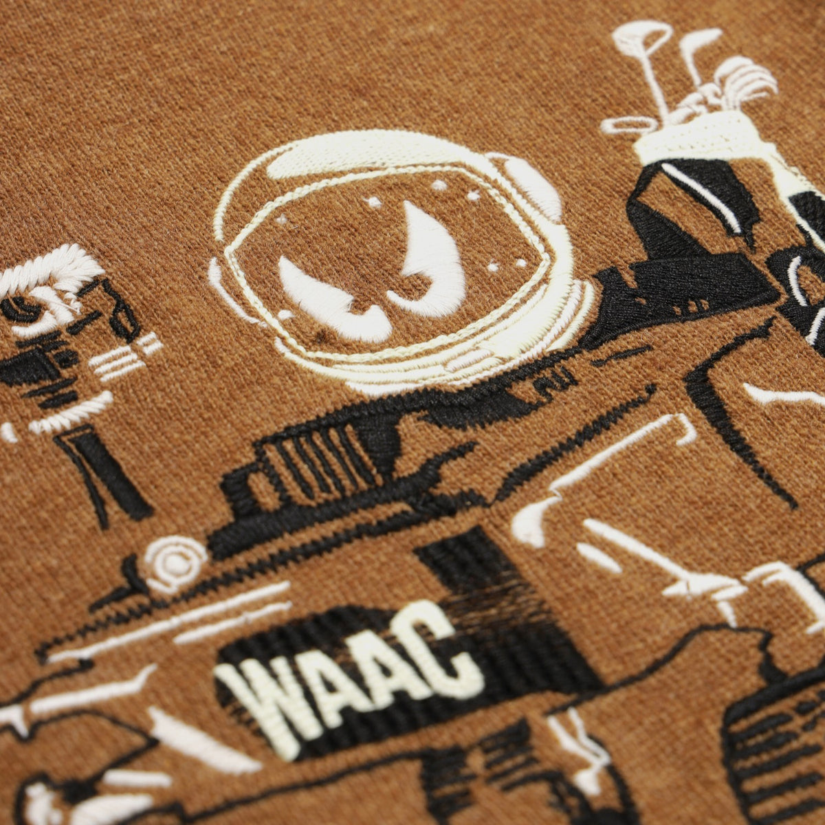 MEN SPACE WAACKY WOOL100 WINDPROOFセーター ブラウン