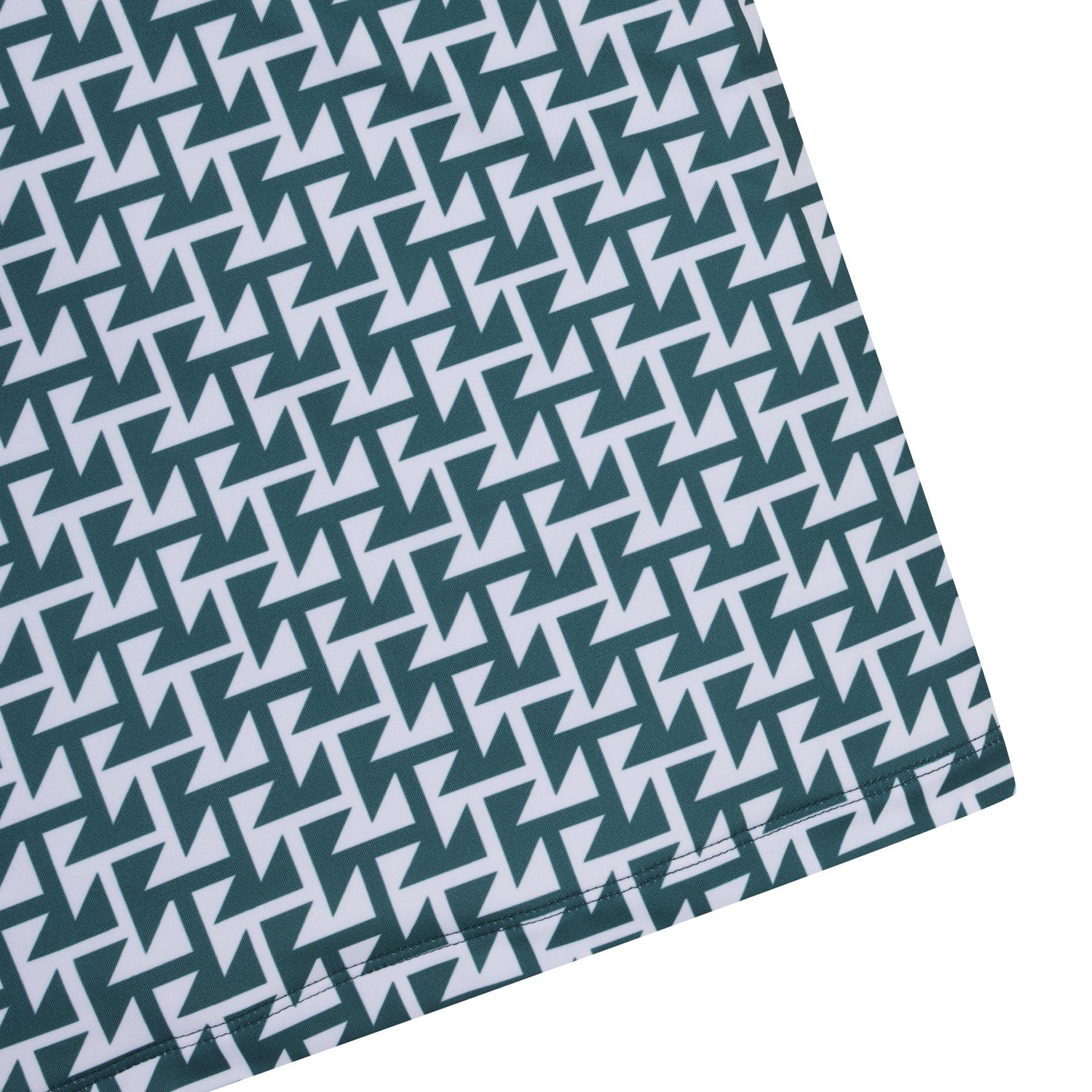 MEN ジオメトリックパターンポロシャツ グリーン