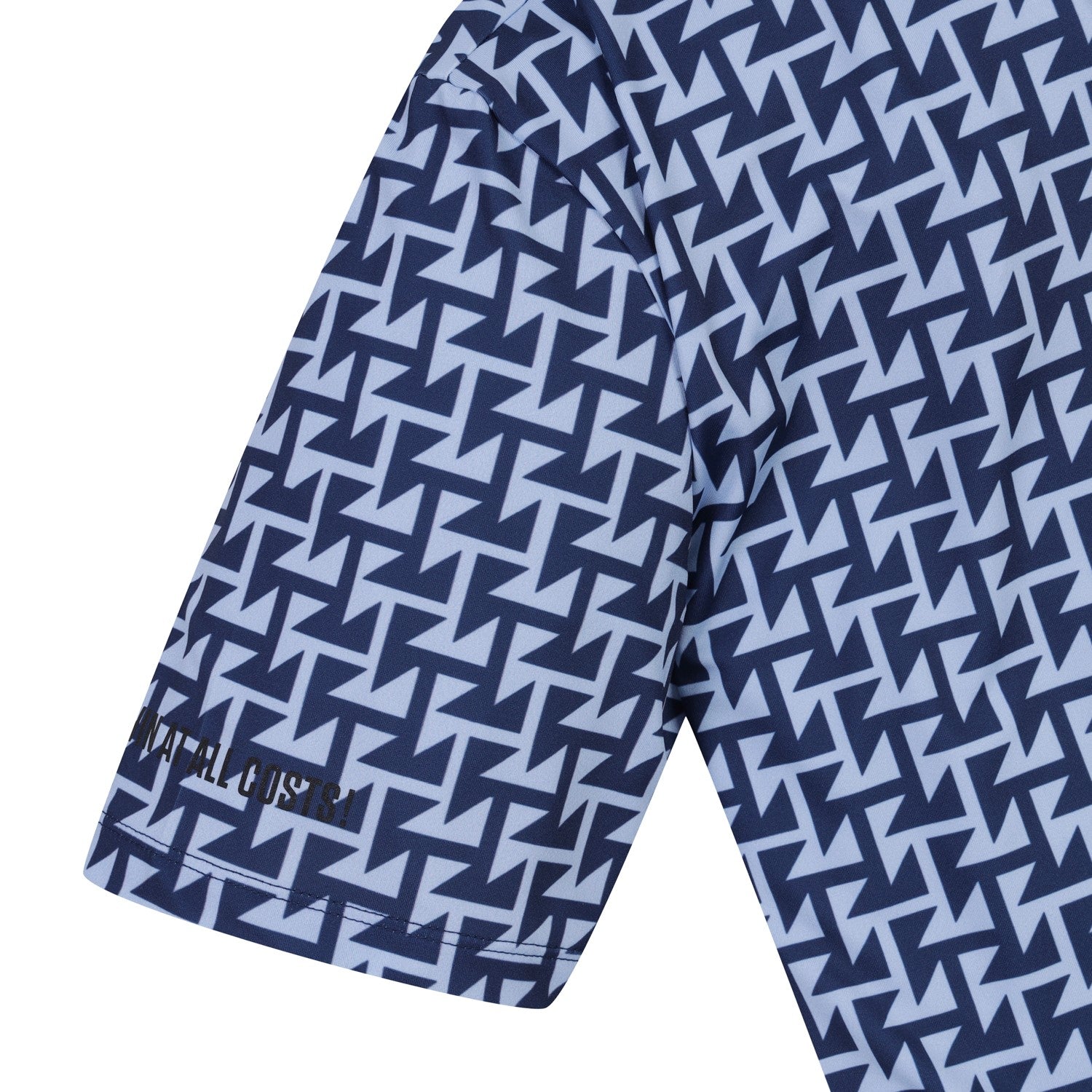 MEN ジオメトリックパターンポロシャツ ネイビー