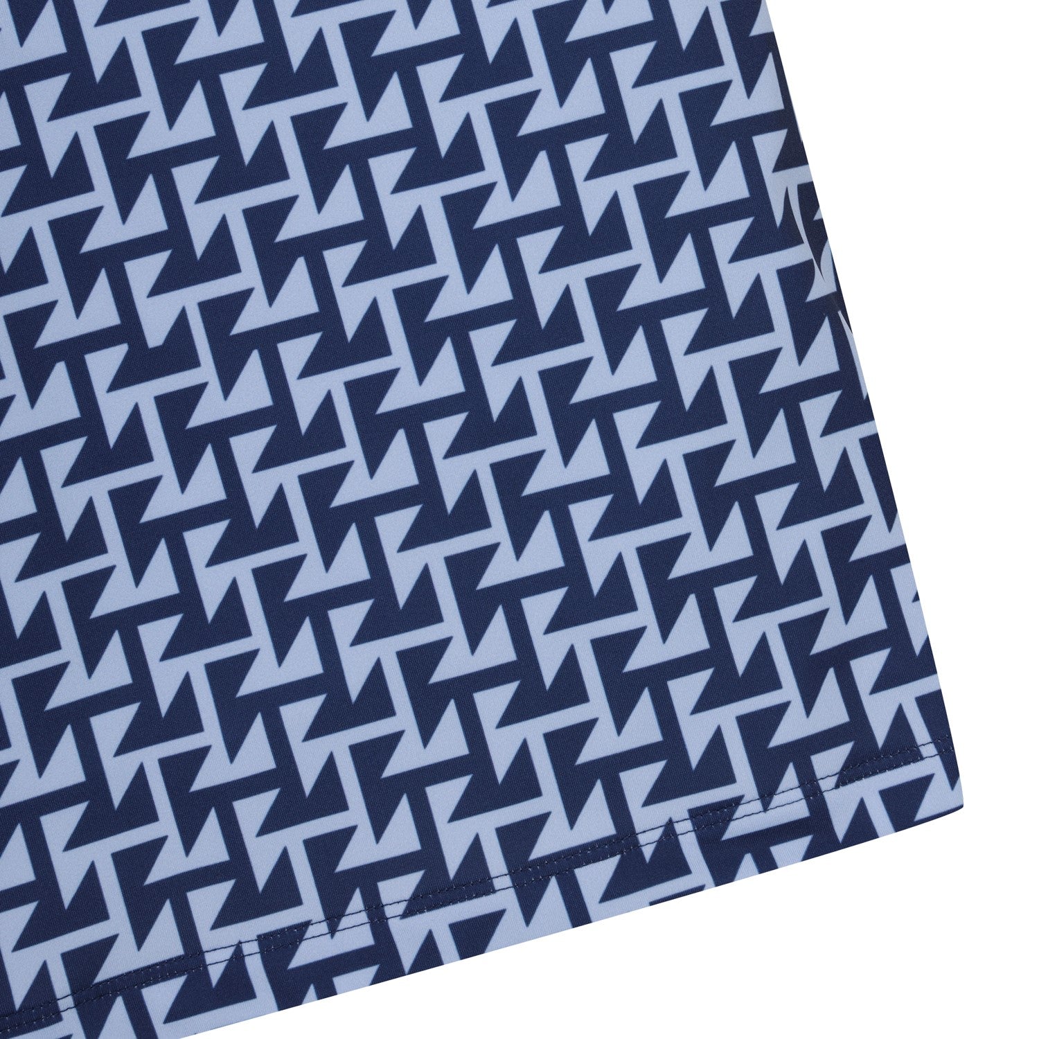 MEN ジオメトリックパターンポロシャツ ネイビー