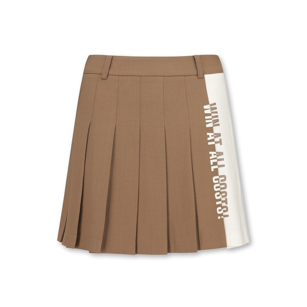 WOMENS MID LENGTHプリーツスカート ブラウン/072334353