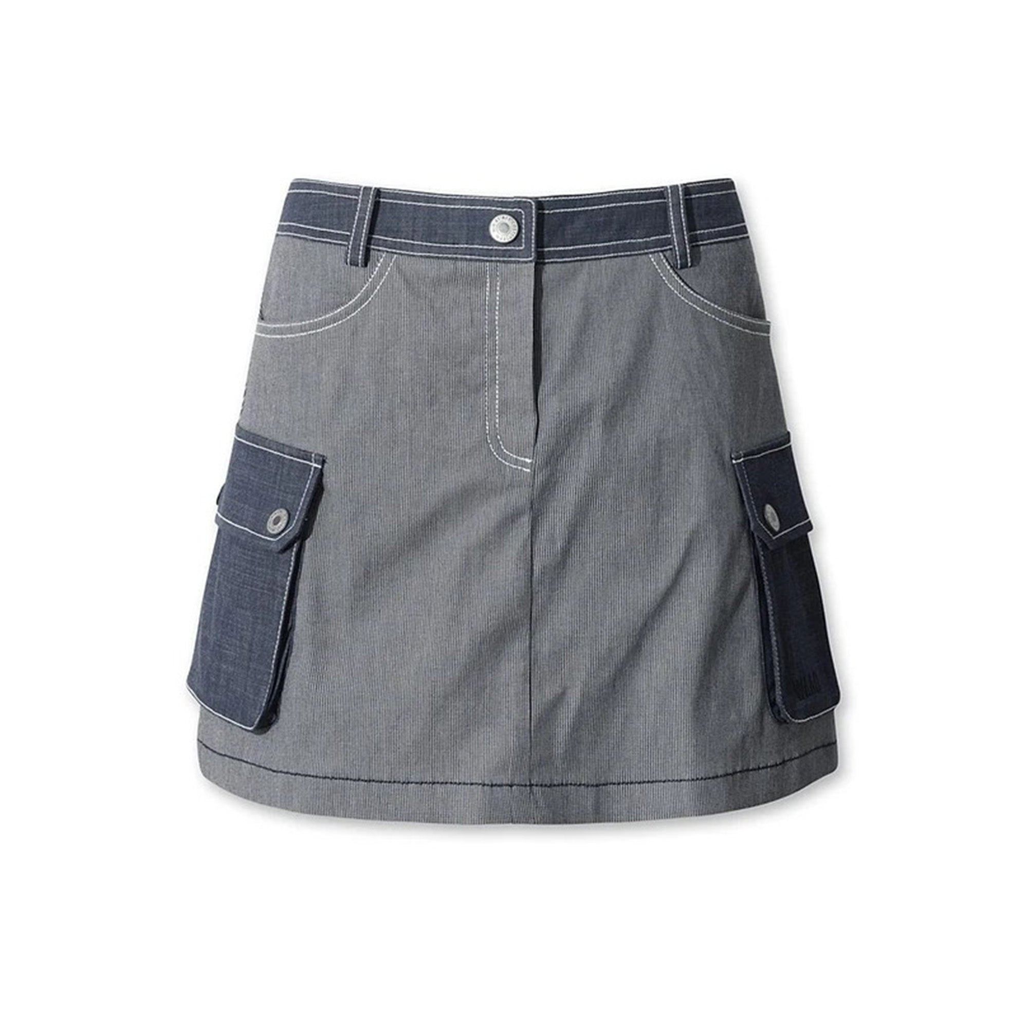 WOMEN カーゴデニムスカート ネイビー