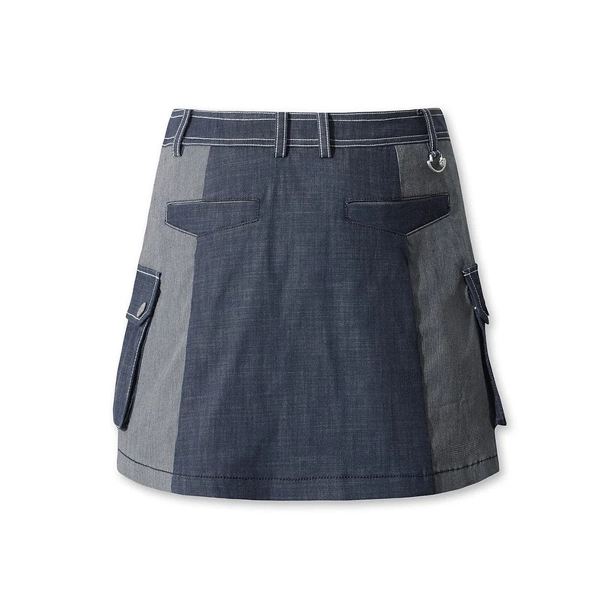 WOMEN カーゴデニムスカート ネイビー