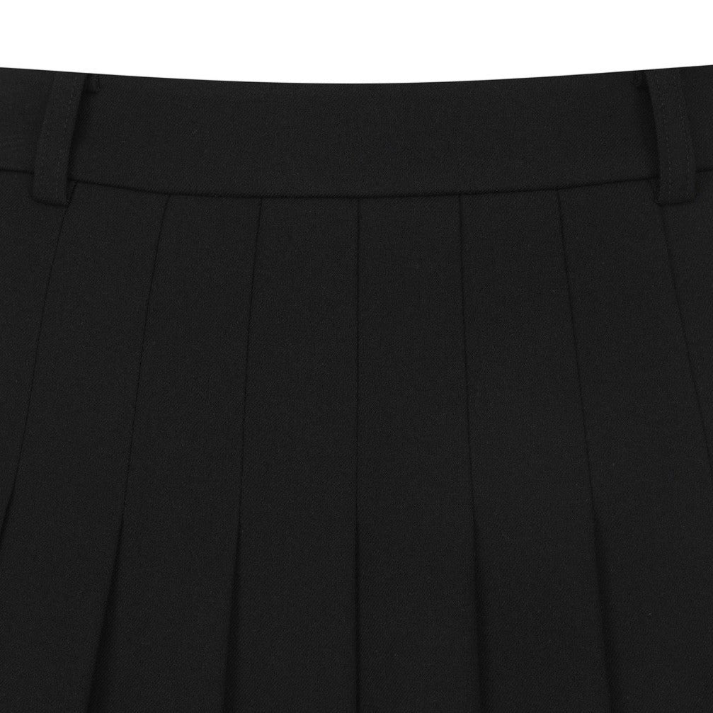 WOMENS ウールライクプリーツスカート ブラック/072334372