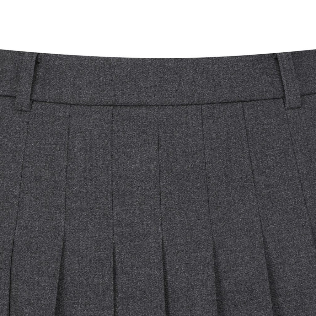 WOMENS ウールライクプリーツスカート グレー/072334372
