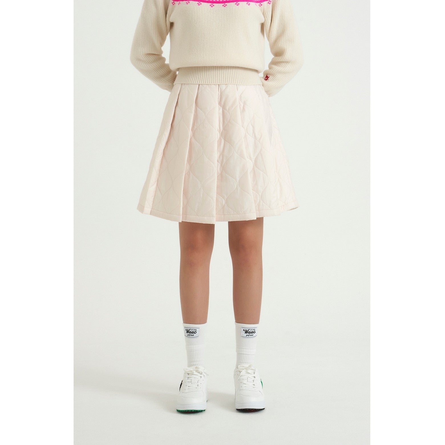 WOMEN ダイヤモンドキルティングキュロットスカート ホワイト