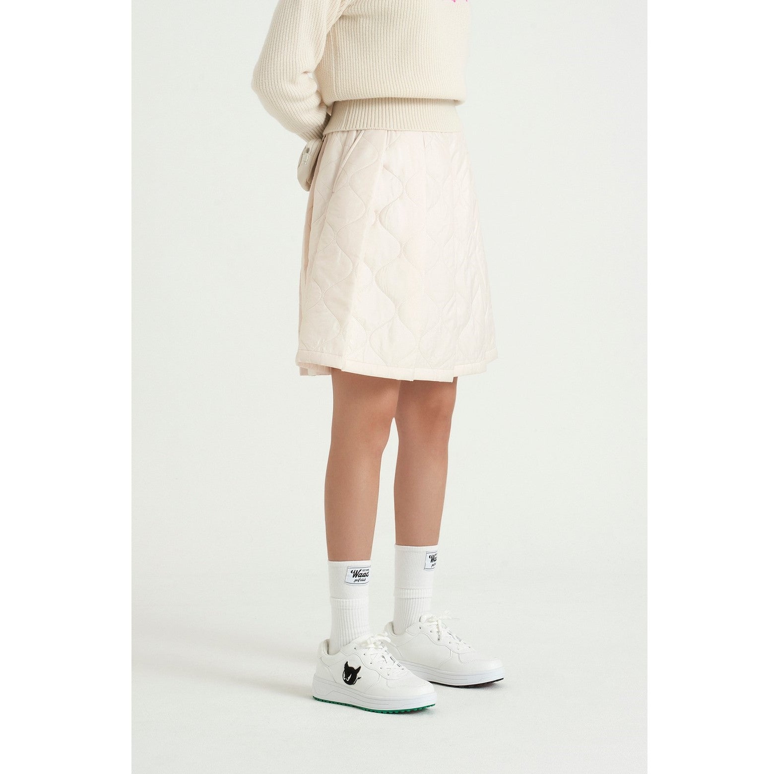 WOMEN ダイヤモンドキルティングキュロットスカート ホワイト