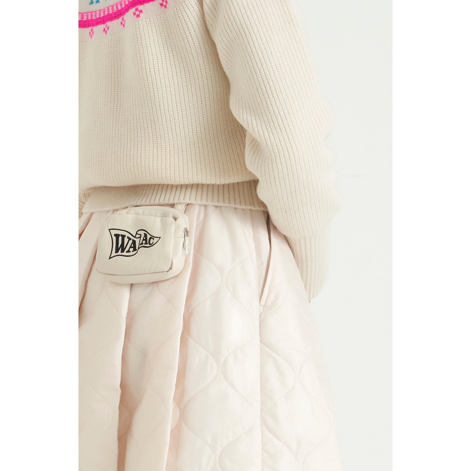 WOMEN ダイヤモンドキルティングキュロットスカート ホワイト