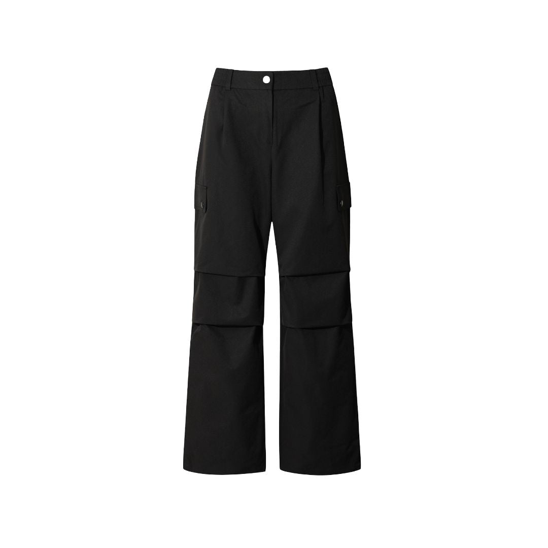 WOMEN ストレッチワイドパンツ ブラック