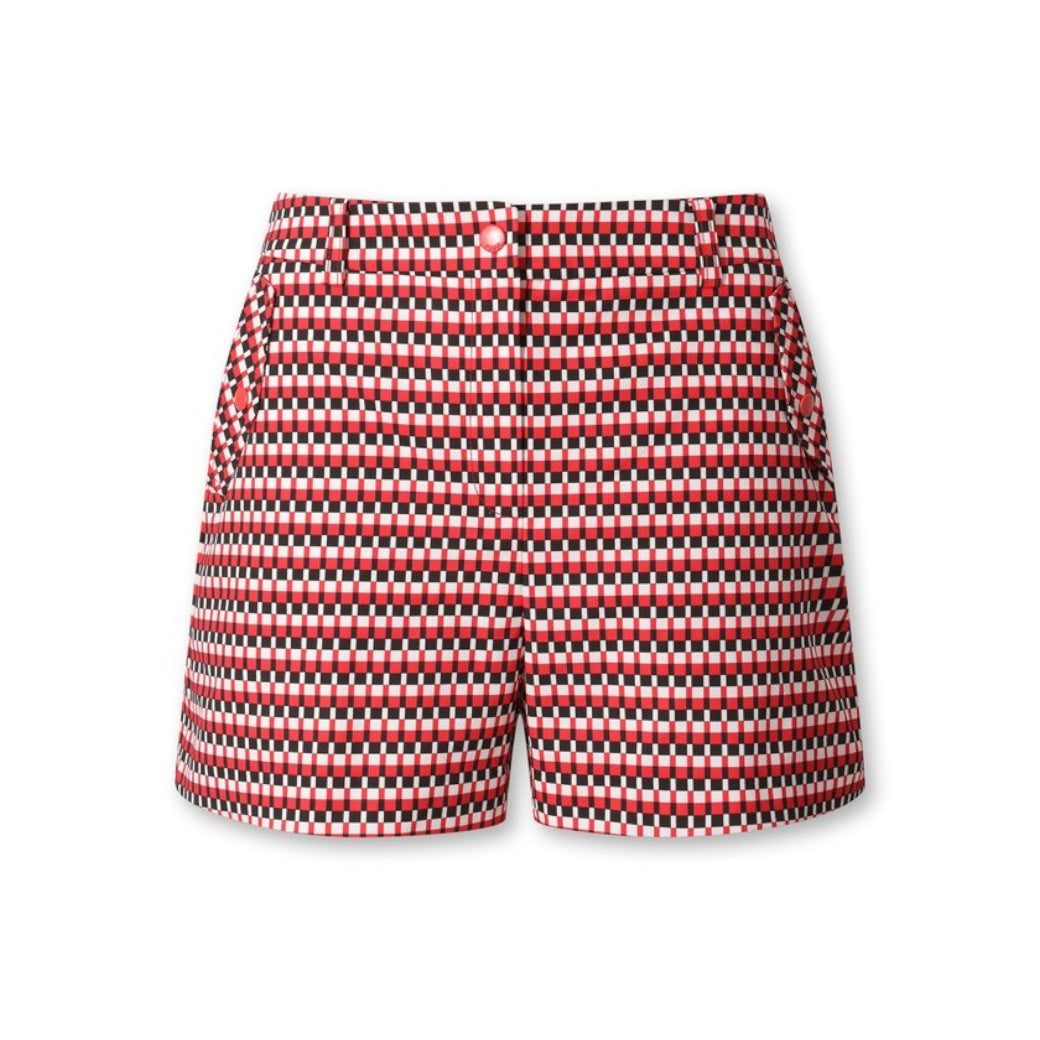 WOMEN グラフィックパターン ショートパンツ レッド