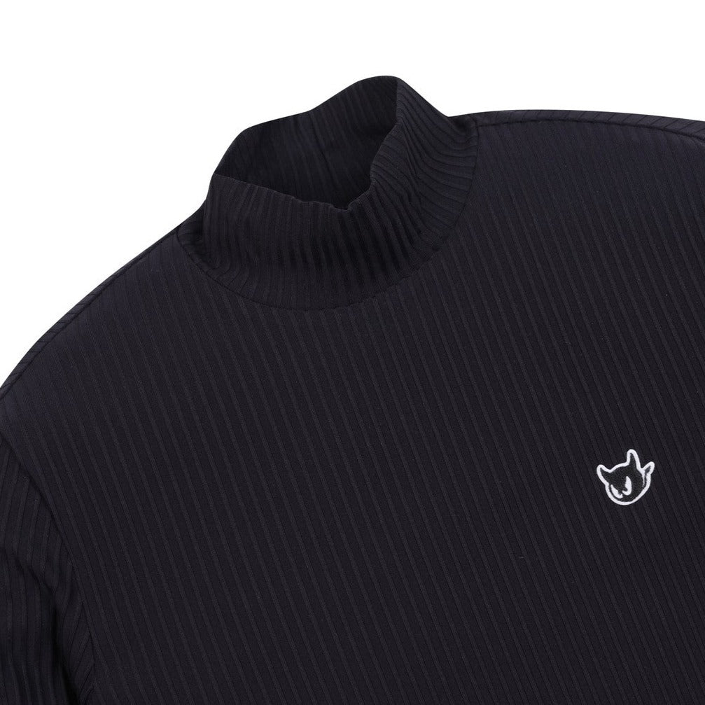 WOMENS ハイストレッチベーシックモックネック ブラック/072342051