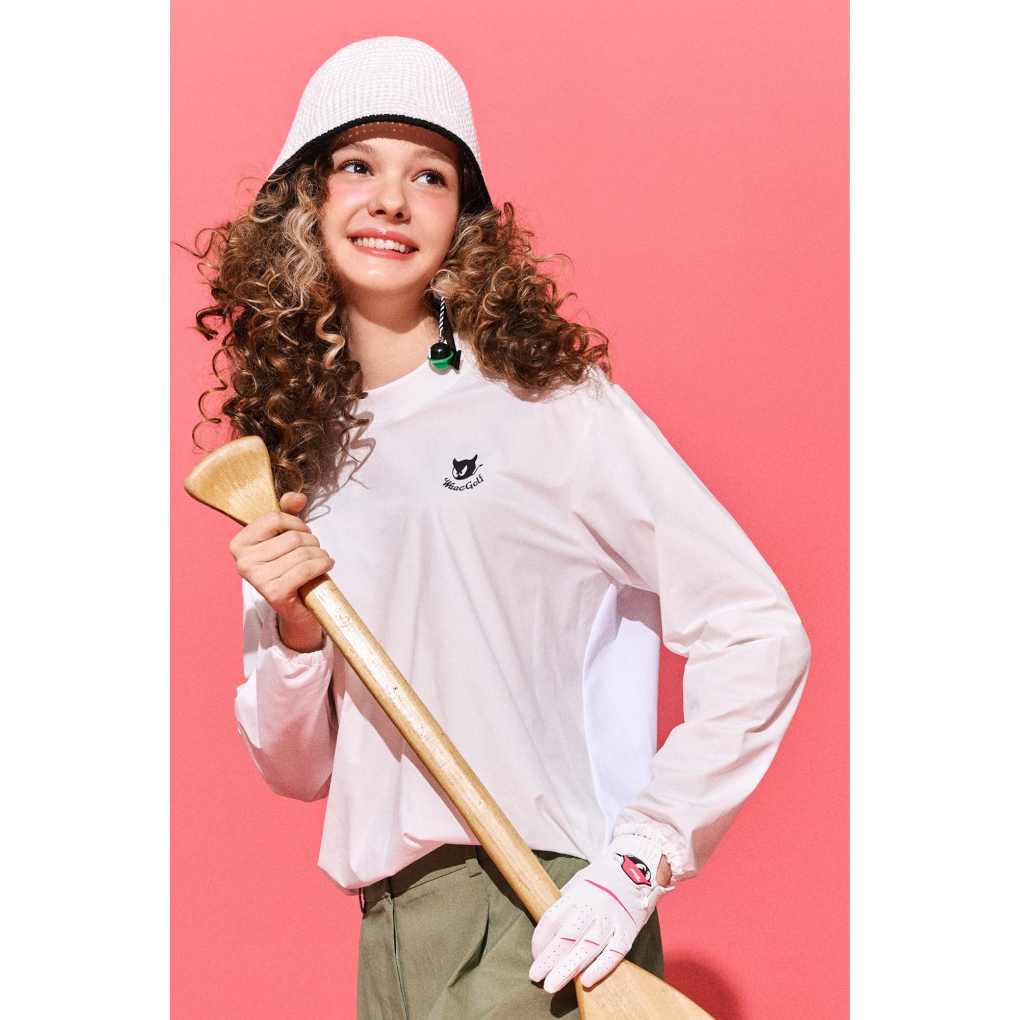 WOMEN バックプリントプルオーバー ホワイト