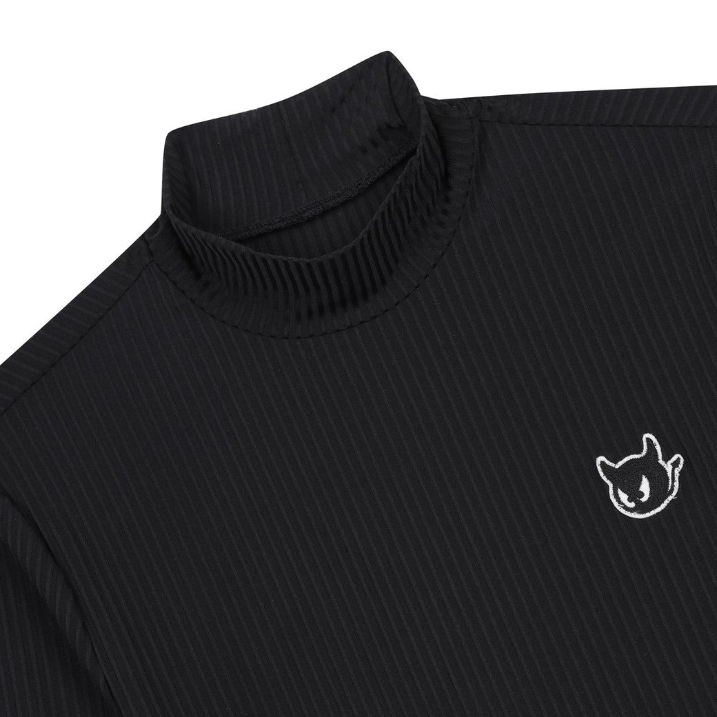 WOMEN べーシックリブモックネック ブラック