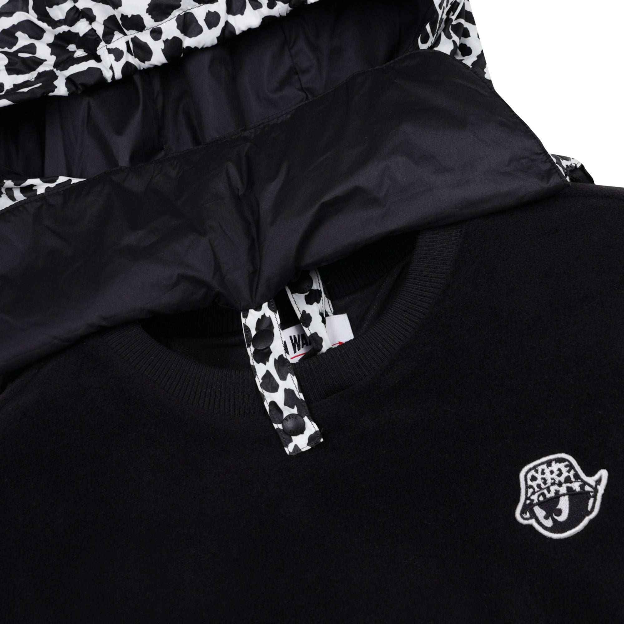 WOMENS デタッチャブルフードプルオーバー ブラック/072344061