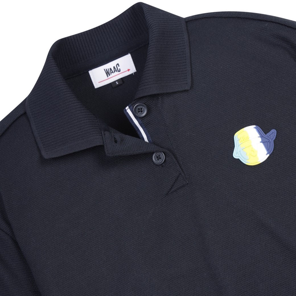 WOMEN カラーブロックルーズフィットポロシャツ ネイビー