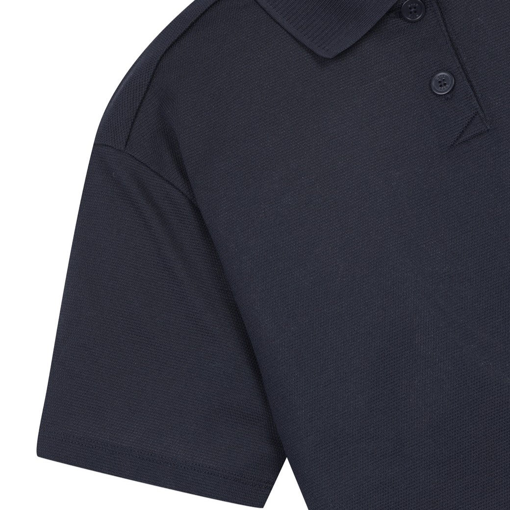 WOMEN カラーブロックルーズフィットポロシャツ ネイビー