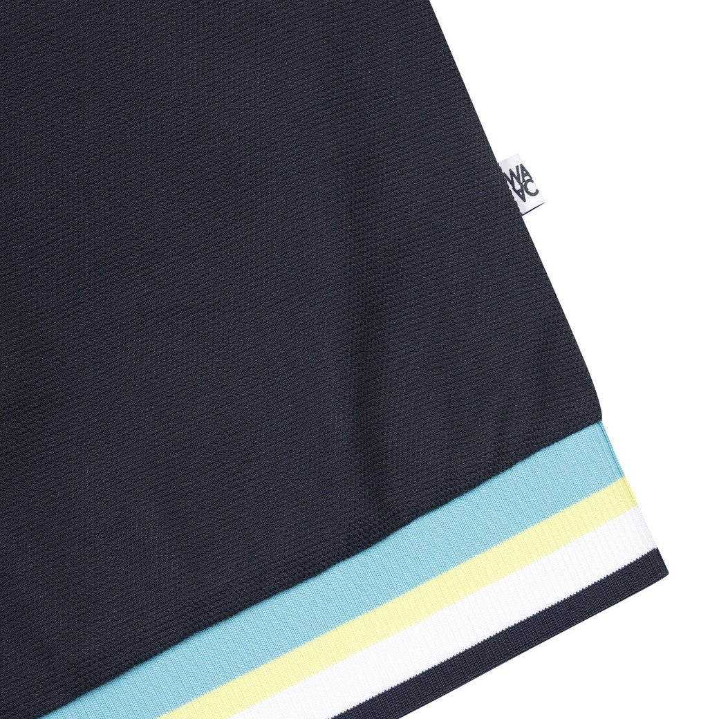 WOMEN カラーブロックルーズフィットポロシャツ ネイビー