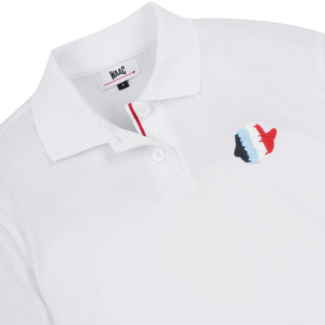 WOMEN カラーブロックルーズフィットポロシャツ ホワイト